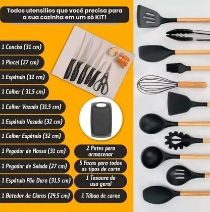 Kit Completo de Utensílios de Cozinha Luxo - Doce Casa