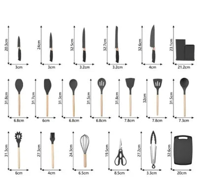 Kit Completo de Utensílios de Cozinha Luxo - Doce Casa