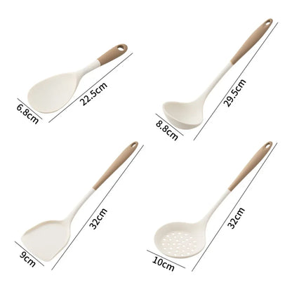 Conjunto de Utensílios de Cozinha de Silicone Para Panelas Antiaderentes - Doce Casa