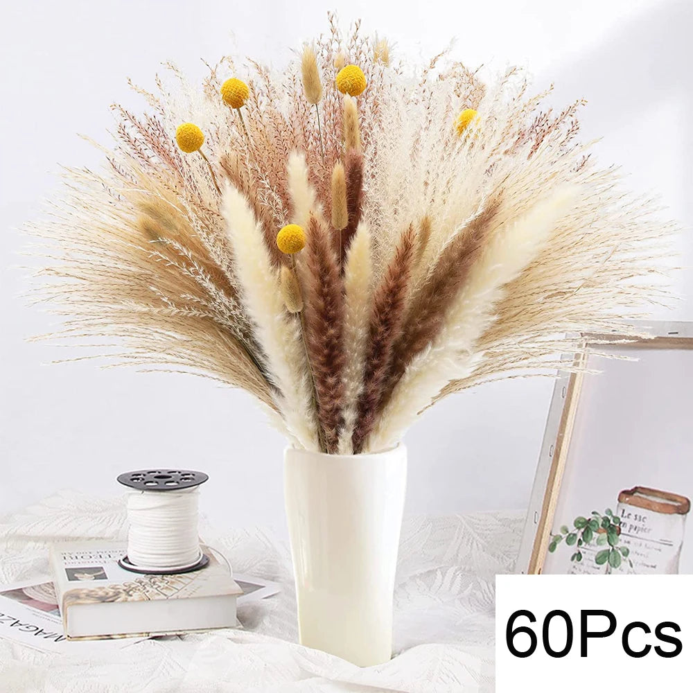 Buquê de Flores Secas Naturais Pampas - Doce Casa